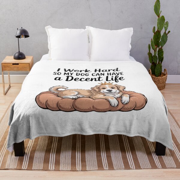 Item preview, I Work Hard So My Dog Can Have a Decent Life – Cute Funny Dog Lover Quote | Royal Puppy with Crown | Pet Parent Gift Humor designed and sold by BrainBubbleArt.