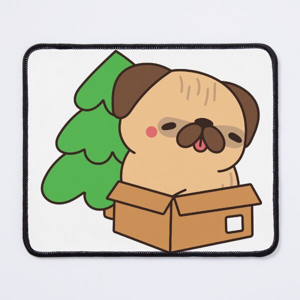 Item preview, Cute Christmas Pug in a Box designed and sold by debbiebento.