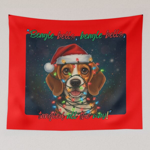 Item preview, "Beagle bells, beagle bells, tangled all the way!" designed and sold by Brickroad Dsigns.