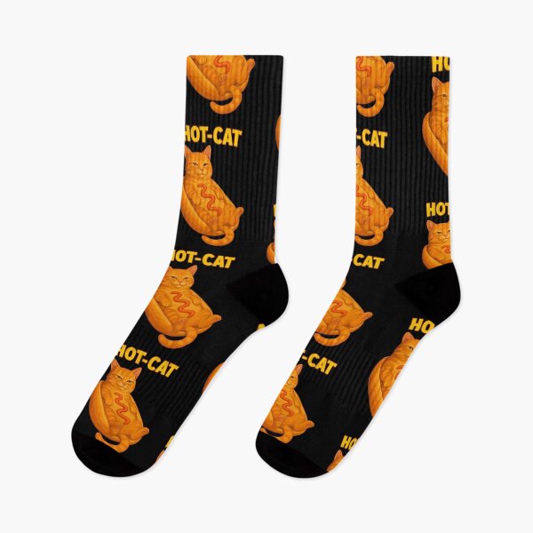 Item preview, Hot-Cat Funny Cat Hot Dog Pun | Cute Orange Tabby Meme Art for Cat Lovers | Food Parody Cartoon Illustration designed and sold by BrainBubbleArt.