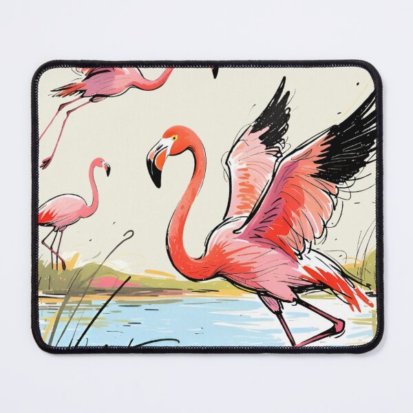 Item preview, Migratory Birds Flamingos at the Visiting Lake designed and sold by Ciervo Primavera.