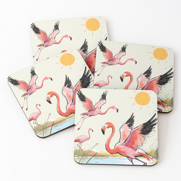 Item preview, Migratory Birds Flamingos at the Visiting Lake designed and sold by Ciervo Primavera.