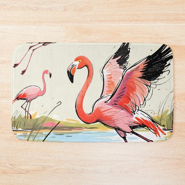 Item preview, Migratory Birds Flamingos at the Visiting Lake designed and sold by Ciervo Primavera.