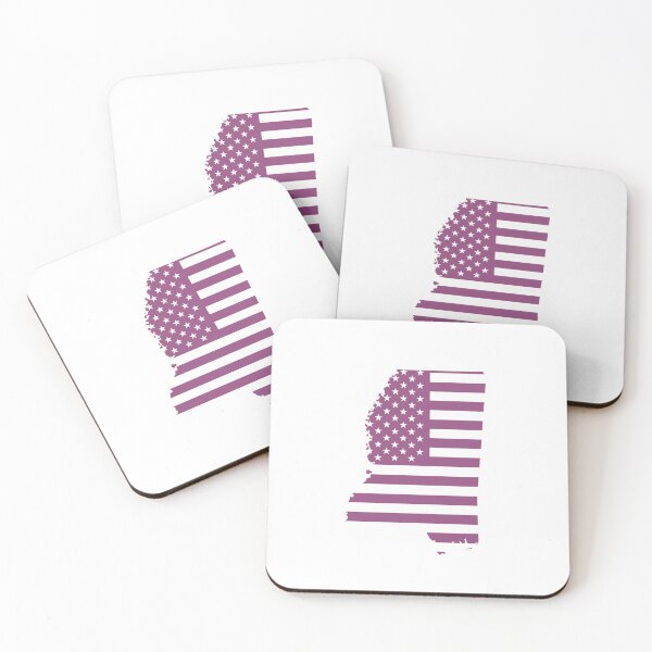 Item preview, Mississippi USA Flag Silhouette – Stars and Stripes State Outline designed and sold by Paper Drip.