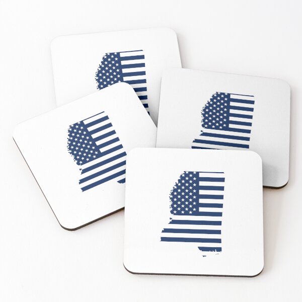 Item preview, Mississippi USA Flag Silhouette – Stars and Stripes State Outline designed and sold by Paper Drip.