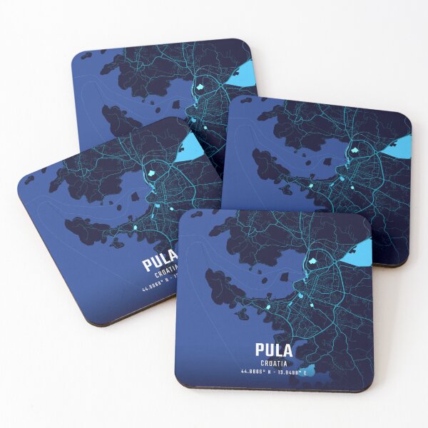Item preview, Pula Midnight City Map designed and sold by HomeLivingCo.
