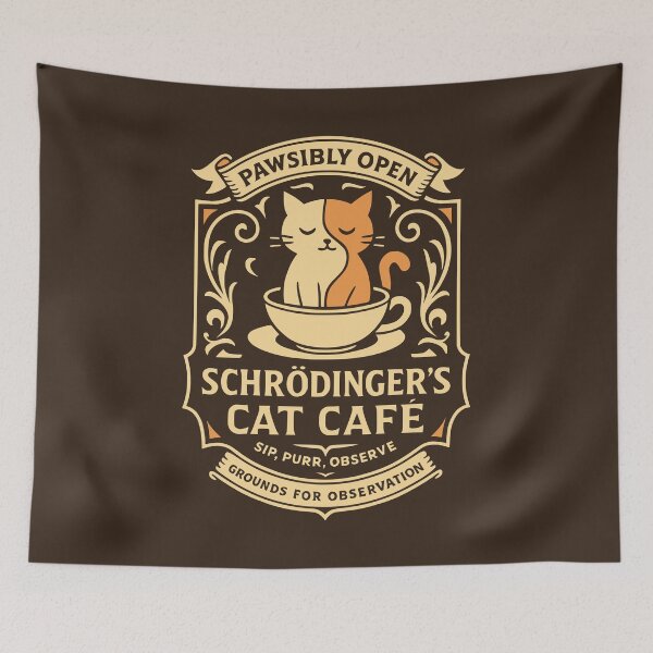 Item preview, Schrödinger's Cat Café designed and sold by Coconautica.