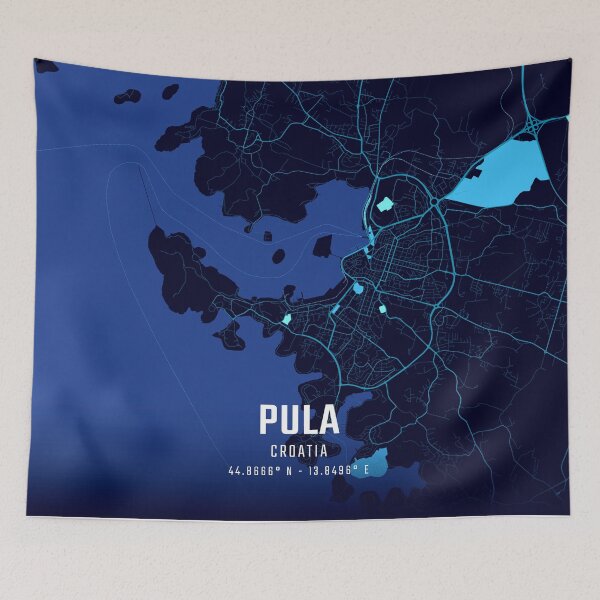 Item preview, Pula Midnight City Map designed and sold by HomeLivingCo.