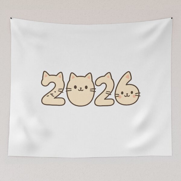 Item preview, Cute Cat Kawaii New Year 2026 Sticker designed and sold by SassyArtistry.