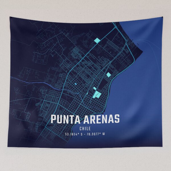 Item preview, Punta Arenas Midnight City Map designed and sold by HomeLivingCo.