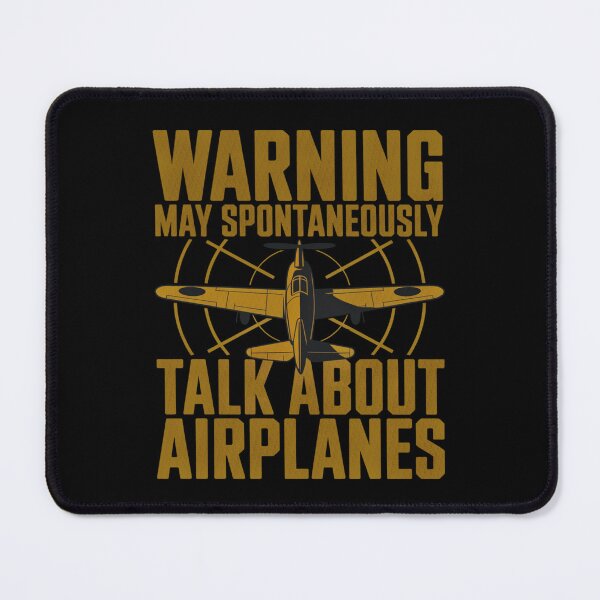 Item preview, Warning May Spontaneously Talk About Airplanes Pilot Humor designed and sold by FreshVibe Prints.