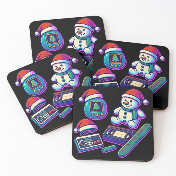Item preview, Retro Christmas Nostalgia Toys – 90s Vaporwave Holiday Icons (Tamagotchi, VHS, Game Controller, Snowman) designed and sold by AddictiveDesign.