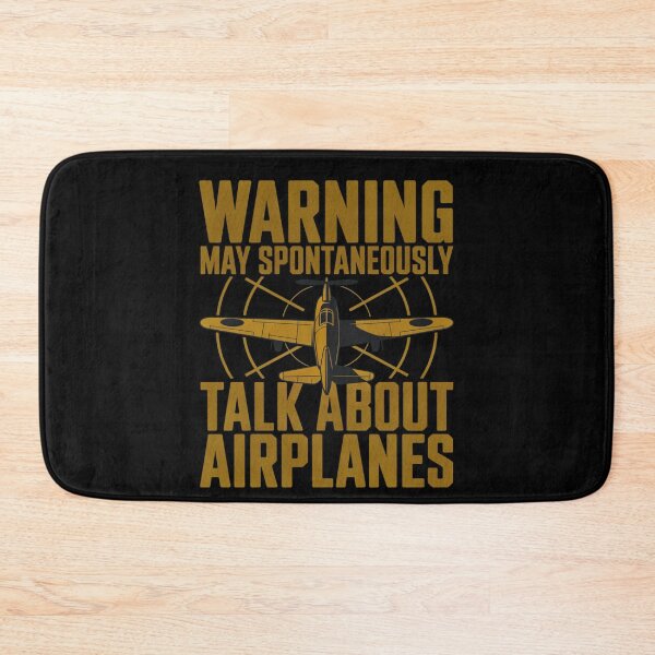Item preview, Warning May Spontaneously Talk About Airplanes Pilot Humor designed and sold by FreshVibe Prints.