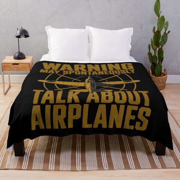 Item preview, Warning May Spontaneously Talk About Airplanes Pilot Humor designed and sold by FreshVibe Prints.
