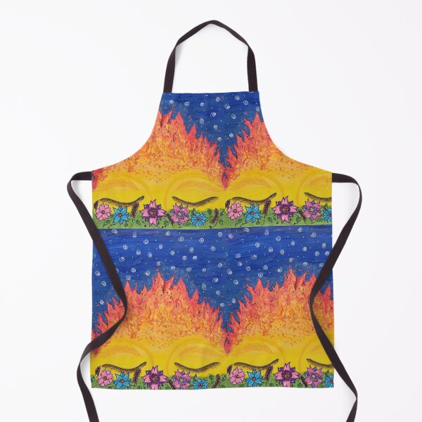 Item preview, Whimsical Sun Illustration – Psychedelic Celestial Art with Flames & Flowers for Boho Decor designed and sold by ColorAndChaos.