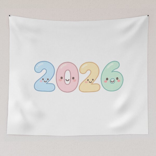 Item preview, Kawaii Pastel 2026 Numbers Cute New Year Sticker designed and sold by SassyArtistry.