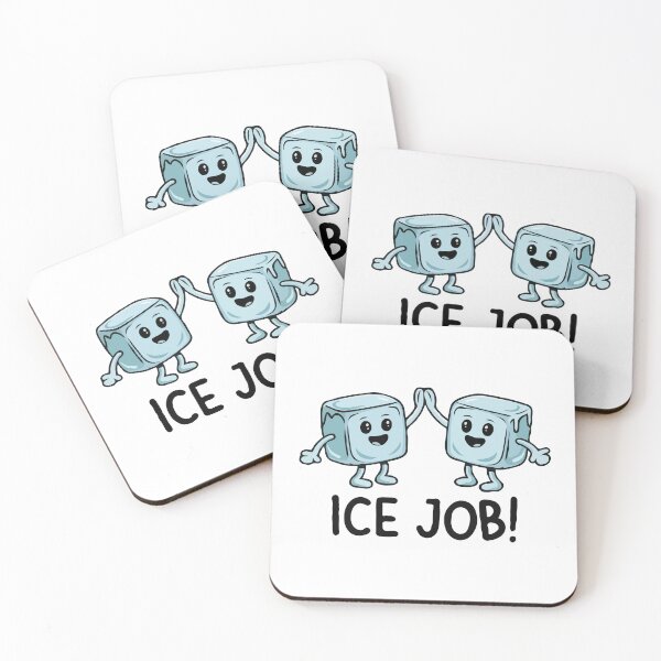 Item preview, Ice Cube Pun “Ice Job!” – Cute Funny High Five Cartoon | Positive Encouragement & Congratulations Gift Design designed and sold by BrainBubbleArt.