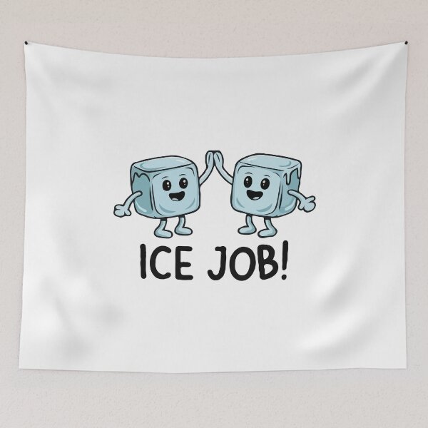 Item preview, Ice Cube Pun “Ice Job!” – Cute Funny High Five Cartoon | Positive Encouragement & Congratulations Gift Design designed and sold by BrainBubbleArt.