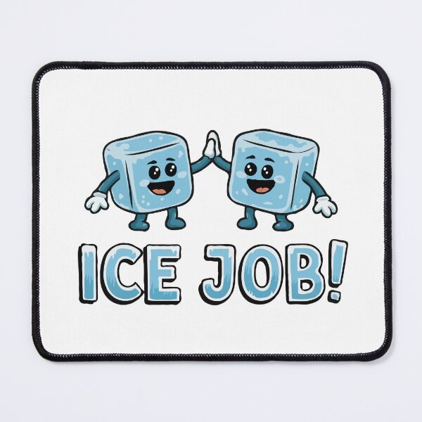 Item preview, Funny Ice Pun – Cute Ice Cubes High Five “Ice Job!” Positive Reward Cartoon Design designed and sold by BrainBubbleArt.