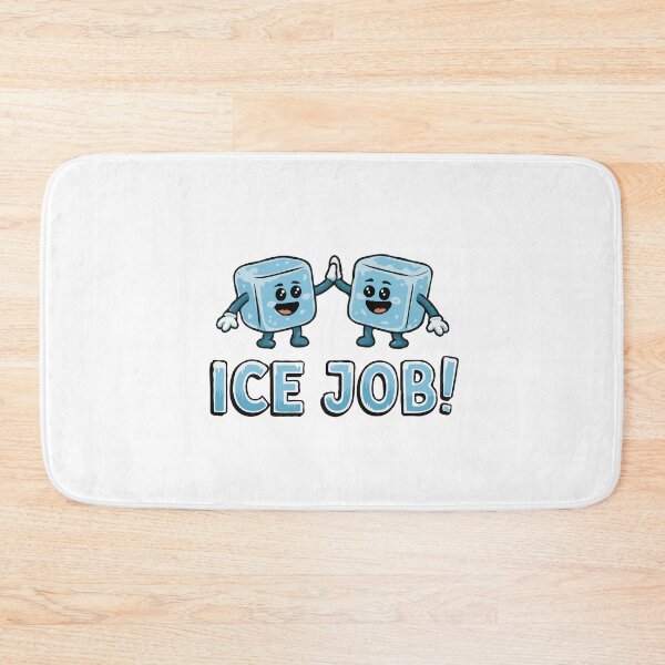 Item preview, Funny Ice Pun – Cute Ice Cubes High Five “Ice Job!” Positive Reward Cartoon Design designed and sold by BrainBubbleArt.