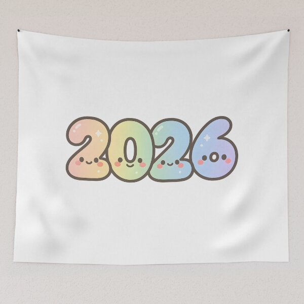 Item preview, Kawaii Gradient 2026 Cute New Year Sticker designed and sold by SassyArtistry.