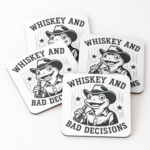 Item preview, Funny Cowboy Frog - Whiskey And Bad Decisions designed and sold by Eh Plus Designs.
