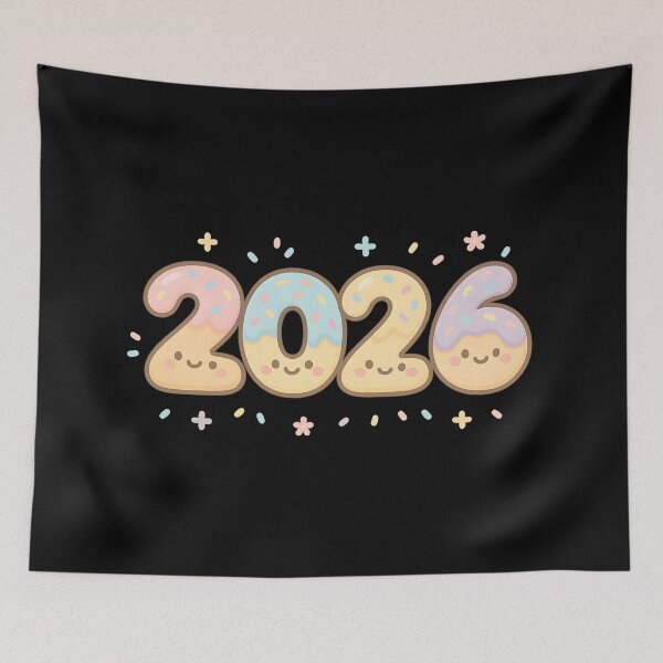 Item preview, Cute Donut Sprinkle 2026 Kawaii New Year Sticker designed and sold by SassyArtistry.