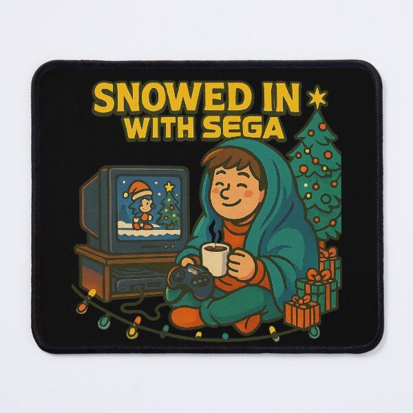Item preview, Snowed In With Sega – Retro Console Christmas Cozy Night Gaming Controller & Tree Scene designed and sold by AddictiveDesign.
