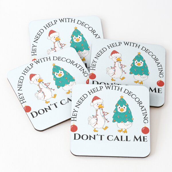 Item preview, Funny Christmas Geese with a quote “Hey, Need Help with Decorating? Don’t Call Me” designed and sold by printzy Lab.