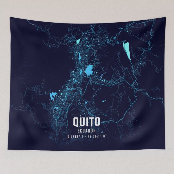 Item preview, Quito Midnight City Map designed and sold by HomeLivingCo.