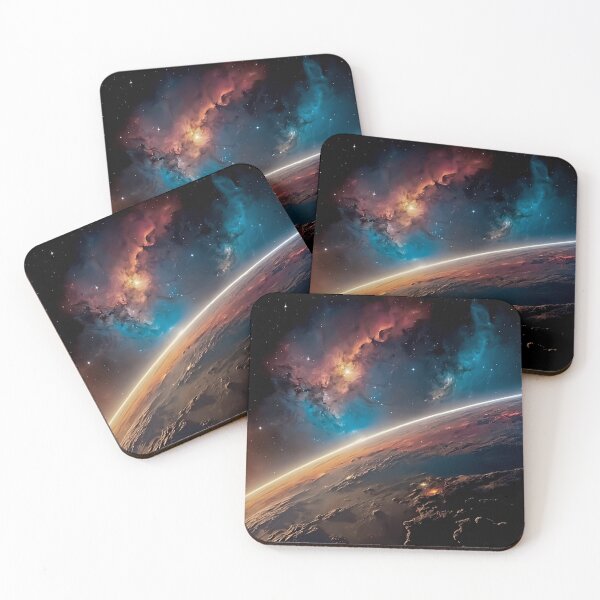 Item preview, Colorful Nebula Over Planet Horizon designed and sold by Neural Dream.