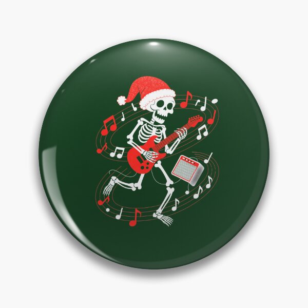 Artikelvorschau, Santa Skeleton Rocking Christmas Electric Guitar entworfen und verkauft von FreshVibe Prints.