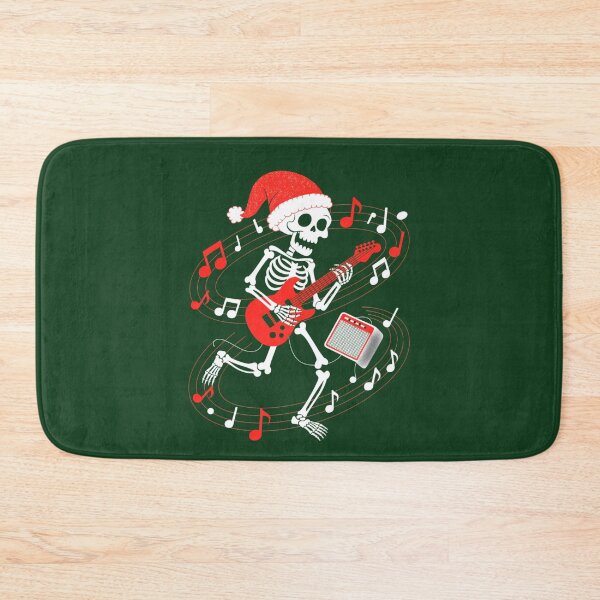 Item preview, Santa Skeleton Rocking Christmas Electric Guitar designed and sold by FreshVibe Prints.