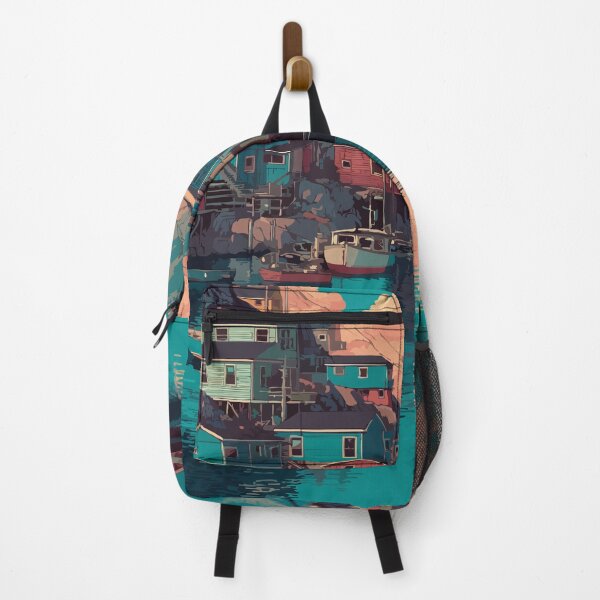 Item preview, Petty Harbour Newfoundland | Quaint Fishing Village Art designed and sold by TuncGK.