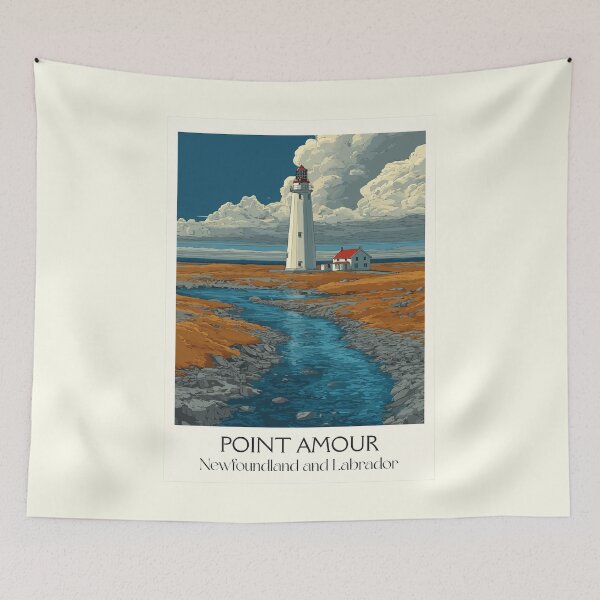 Item preview, Point Amour Labrador | Historic Lighthouse Art Print designed and sold by TuncGK.