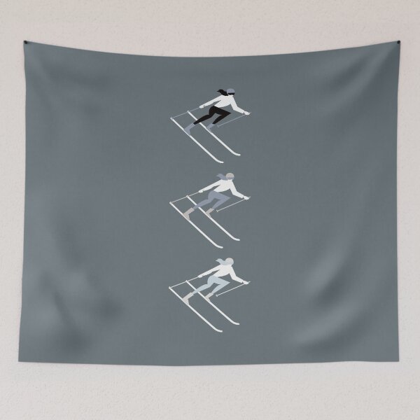 Item preview, Minimalist Skier Winter Aesthetic Illustration designed and sold by ElizabethCoelho.
