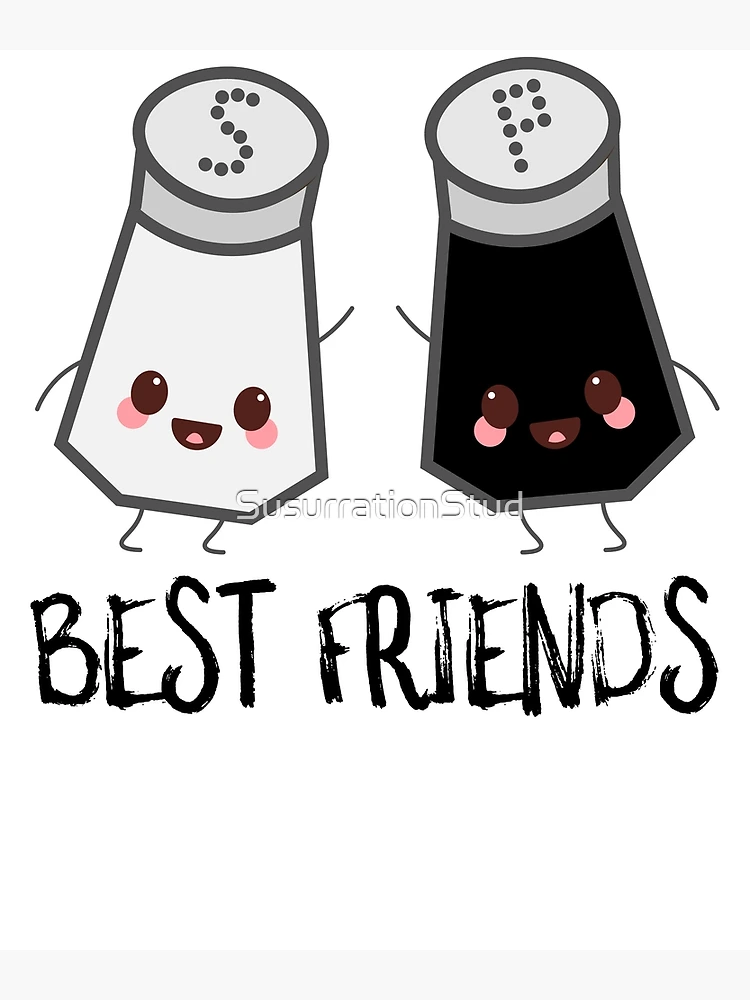 Vector Illustration Of Salt And Pepper Shaker Friendship In Doodle