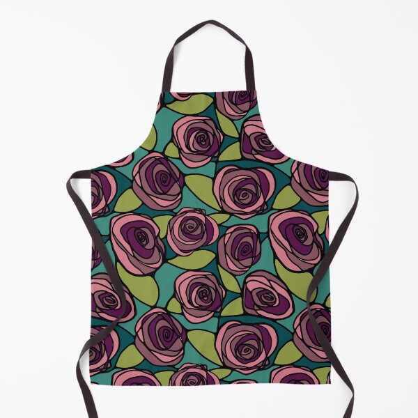 Item preview, Stained Glass Style Cabbage Roses designed and sold by Unhinged Heather.