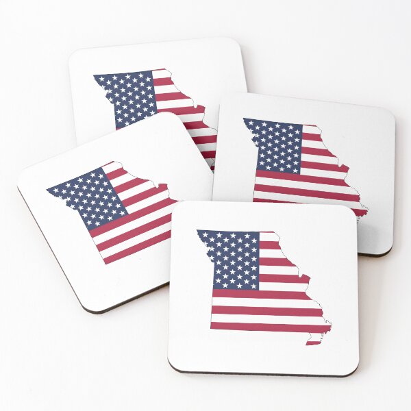 Item preview, Missouri USA Flag Silhouette – Stars and Stripes State Outline designed and sold by Paper Drip.