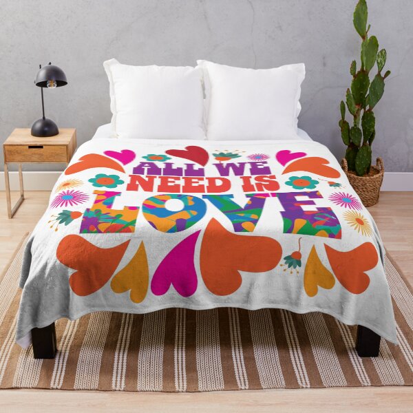 Item preview, Retro Hippy Boho 1970s  Psychedelic All We Need Is LOVE designed and sold by RetroMaggie.