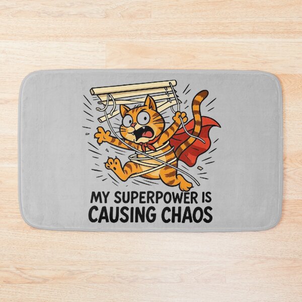 Item preview, My Superpower Is Causing Chaos - Superhero Cat designed and sold by MiLaKK.