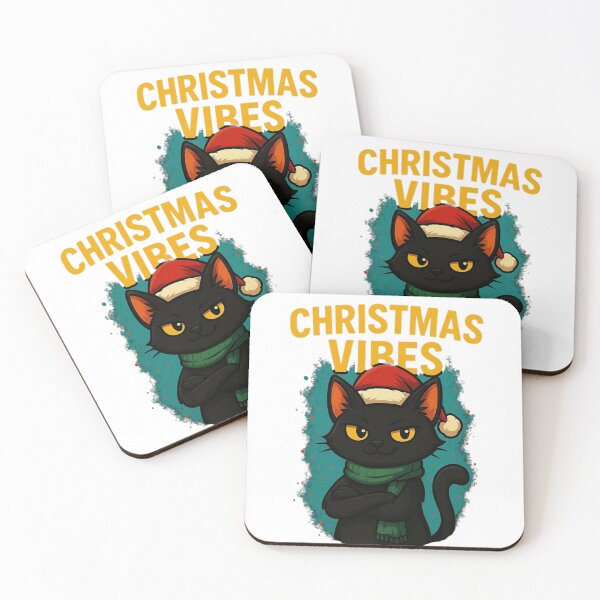Item preview, Christmas Vibes Black Cat designed and sold by LuneDeauDesign.