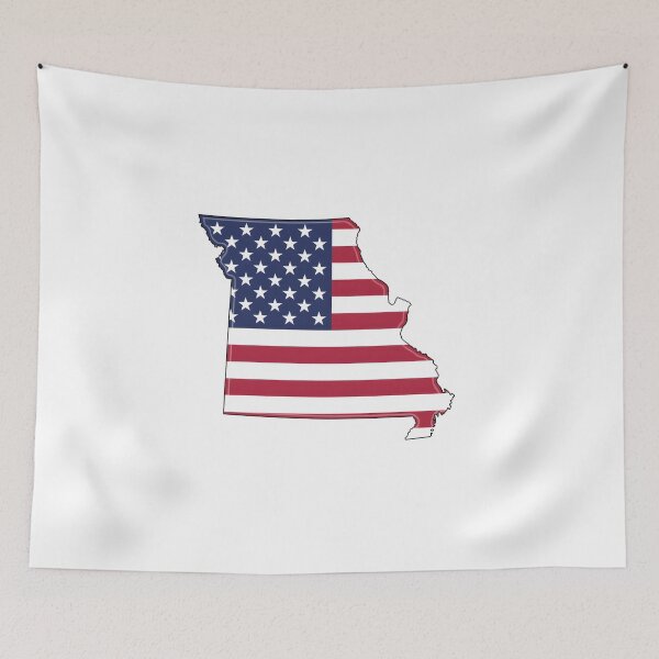 Item preview, Missouri USA Flag Silhouette – Stars and Stripes State Outline designed and sold by Paper Drip.
