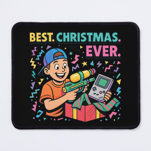 Item preview, Best Christmas Ever Retro 90s Kid Gift – Game Boy & Super Soaker Holiday Art designed and sold by AddictiveDesign.