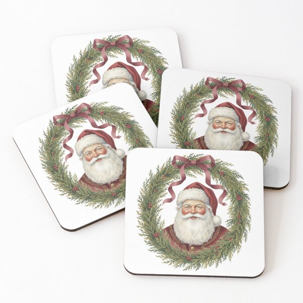 Item preview, Traditional Santa Wreath Illustration designed and sold by ashofthesouth.