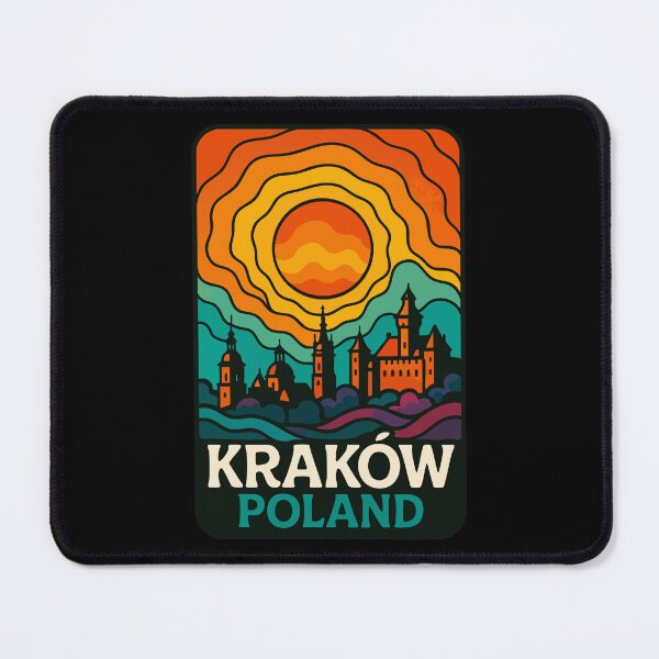 Item preview, Krakow Poland Retro Trippy Travel designed and sold by TomFrontierArt.