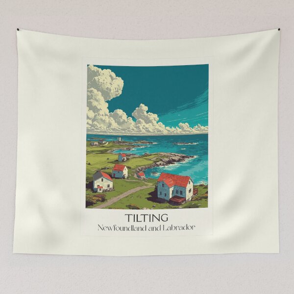 Item preview, Tilting Newfoundland Outport | Irish Heritage Community Art designed and sold by TuncGK.