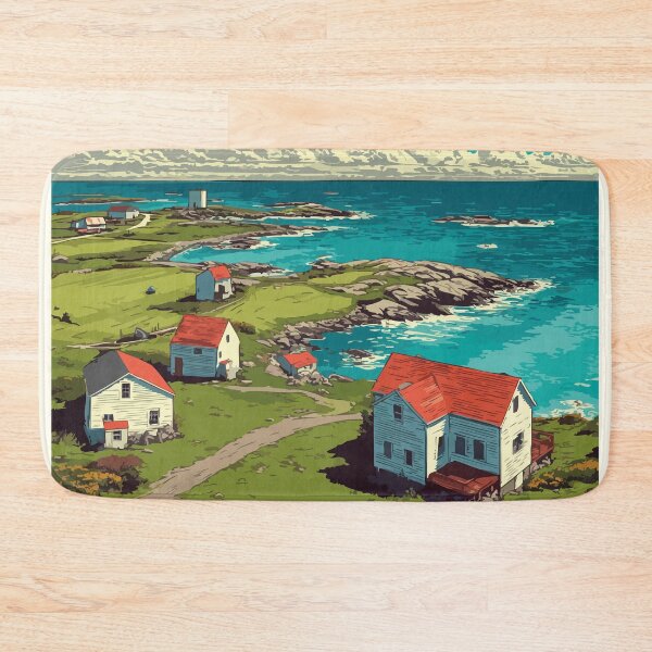 Item preview, Tilting Newfoundland Outport | Irish Heritage Community Art designed and sold by TuncGK.