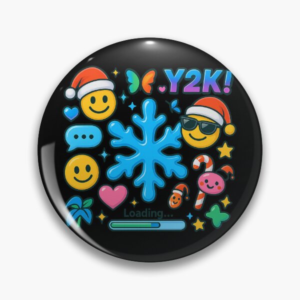 Artikelvorschau, Y2K-Winter-Ladezeit – Niedliches Emoji-Ästhetik-Feiertagsaufkleber-Design entworfen und verkauft von AddictiveDesign.