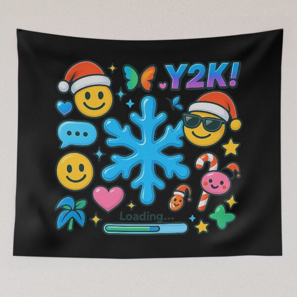 Item preview, Y2K Winter Loading – Cute Emoji Aesthetic Holiday Sticker Design designed and sold by AddictiveDesign.